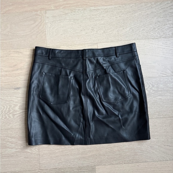 Mango Black Faux Leather Mini Skirt - Picture 3 of 4
